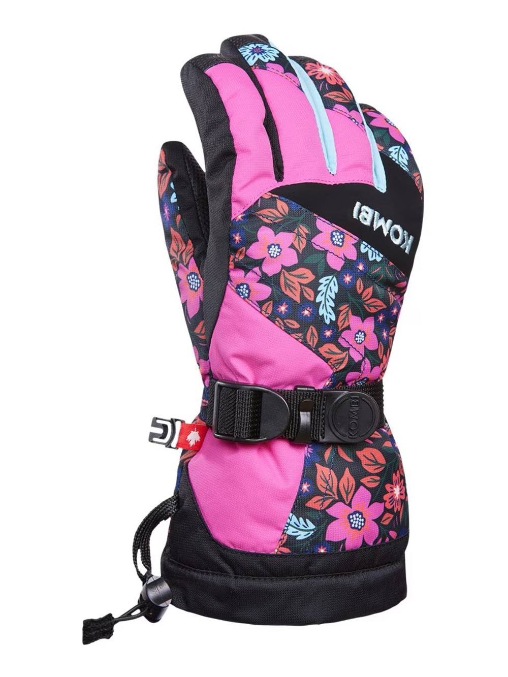 BRAND NEW girl youth kombi floral waterproof winter snow gloves size M age 9/10